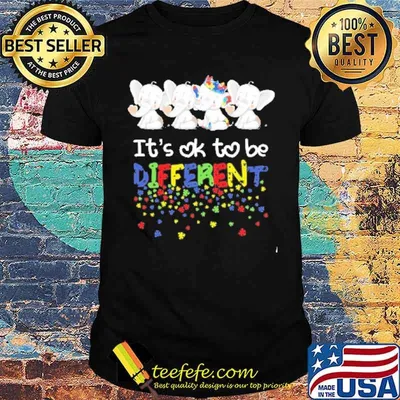 Its ok to be different Love Elephant autism shirt