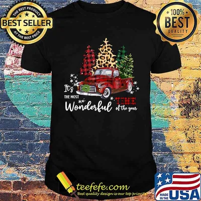Its The Most Wonderful Time Of The Year The Car Leopard Pine Tree Christmas T-Shirt