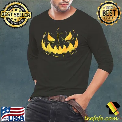 Jack O Lantern Scary Carved Pumpkin Face Halloween Costume T-Shirt