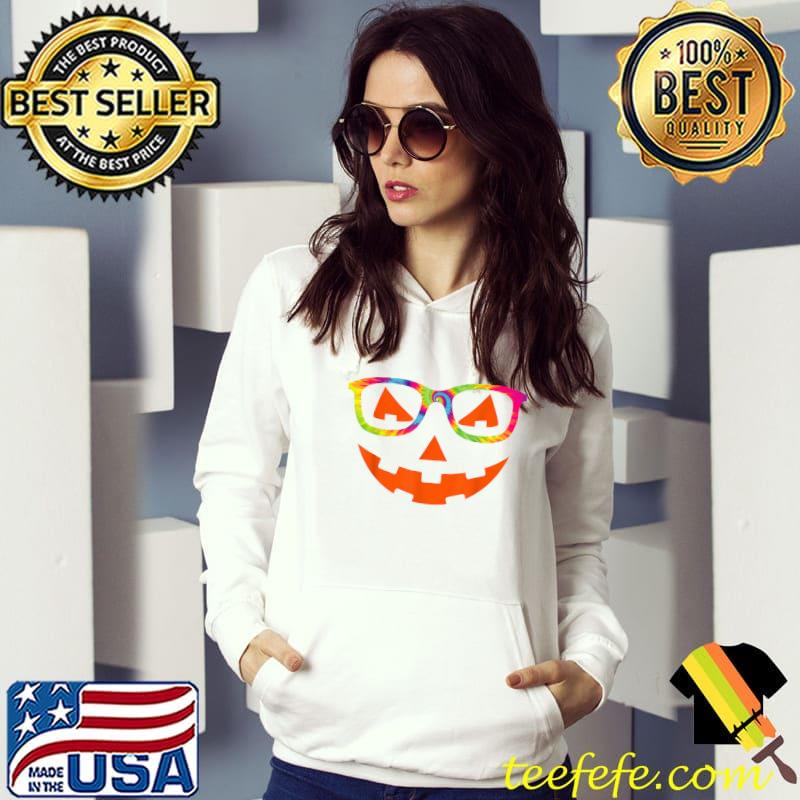 Jack O Lantern With Glasses Tie Dye Toddlers Kids Halloween T-Shirt