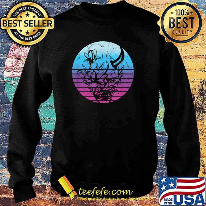 Japanese Demon Face Mask Devil Oni Vaporwave Aesthetic T-Shirt Sweater Japanese Demon Face Mask Devil Oni Vaporwave Aesthetic T-Shirt Sweater