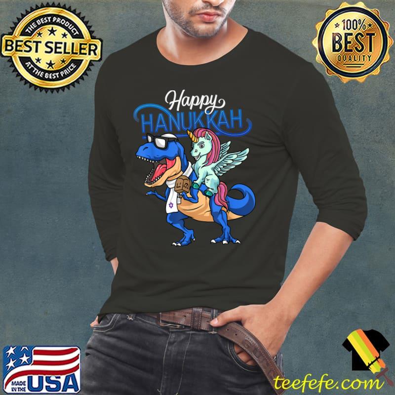 Jewnicorn Funny Hanukkah Unicorn T-Rex Girl Women Pajamas T-Shirt Long Sleeve Tee Jewnicorn Funny Hanukkah Unicorn T-Rex Girl Women Pajamas T-Shirt Long Sleeve Tee