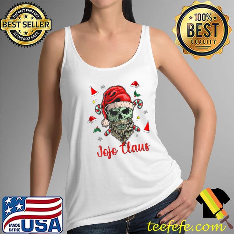 Jojo Clause Ugly Christmas Skull with Santa hat T-Shirt Tank Top Jojo Clause Ugly Christmas Skull with Santa hat T-Shirt Tank Top