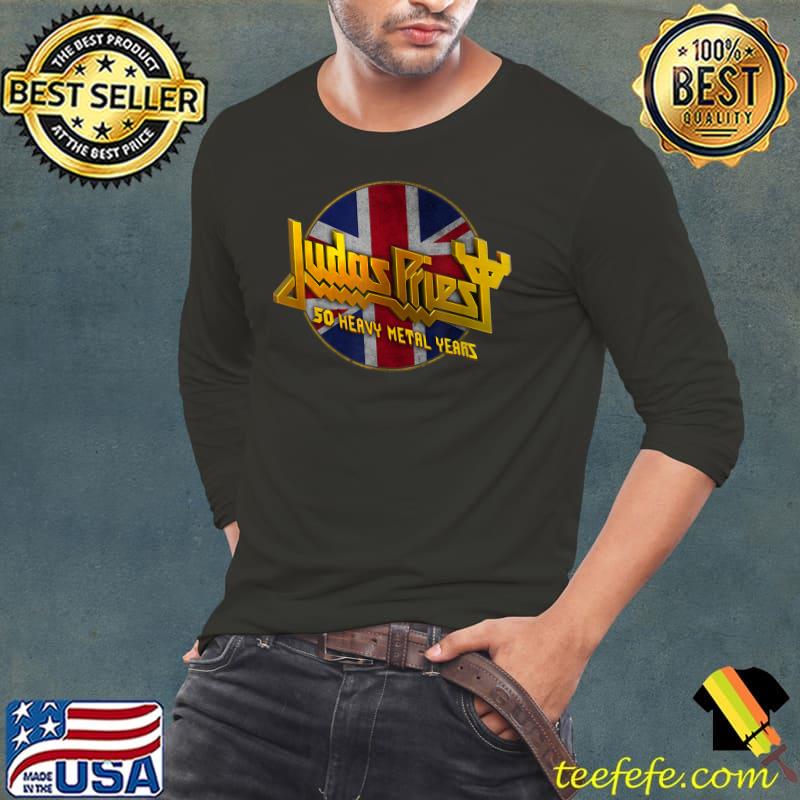 Judas Priest – 50 Years Union Jack Circle T-Shirt Long Sleeve Tee Judas Priest – 50 Years Union Jack Circle T-Shirt Long Sleeve Tee
