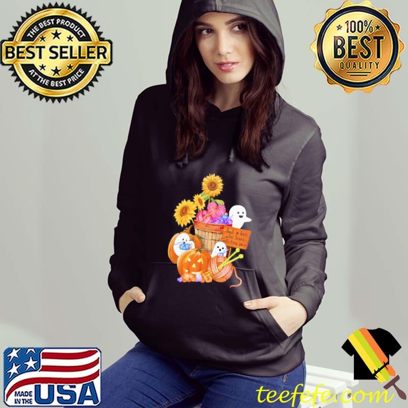 Just A Boo Who Loves Collecting Yarn Flower Pumpkins Halloween Hoodie Just A Boo Who Loves Collecting Yarn Flower Pumpkins Halloween Hoodie
