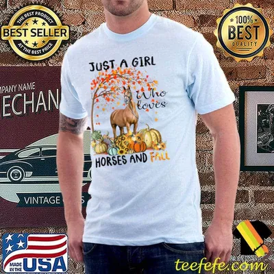 Just A Girl Who Loves Horses And Fall Thanksgiving Raglan Baseball T-shirt