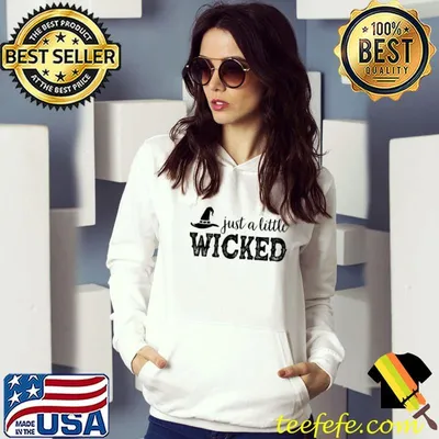Just A Little Wicked Halloween Shirt for Women Witch T-Shirt