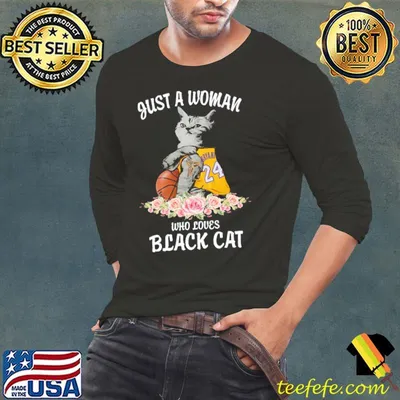 Just a woman who loves black cat Bryant flower shirt