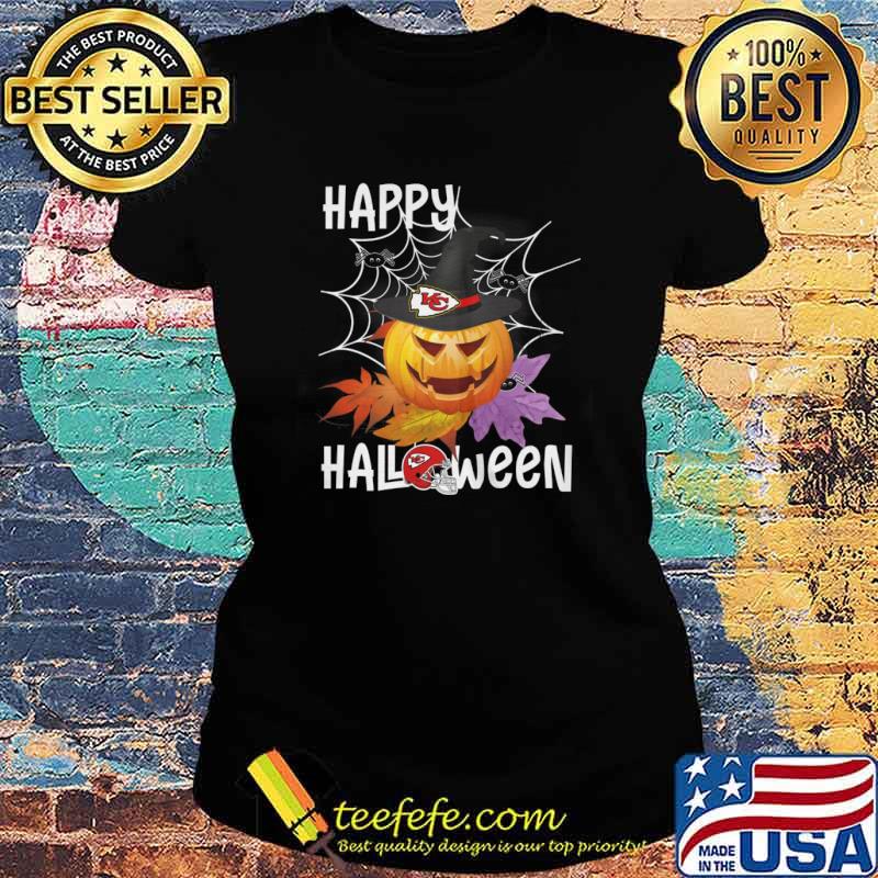 Kansas City Chiefs Happy Halloween Pumpkin Shirt Ladies tee Kansas City Chiefs Happy Halloween Pumpkin Shirt Ladies tee