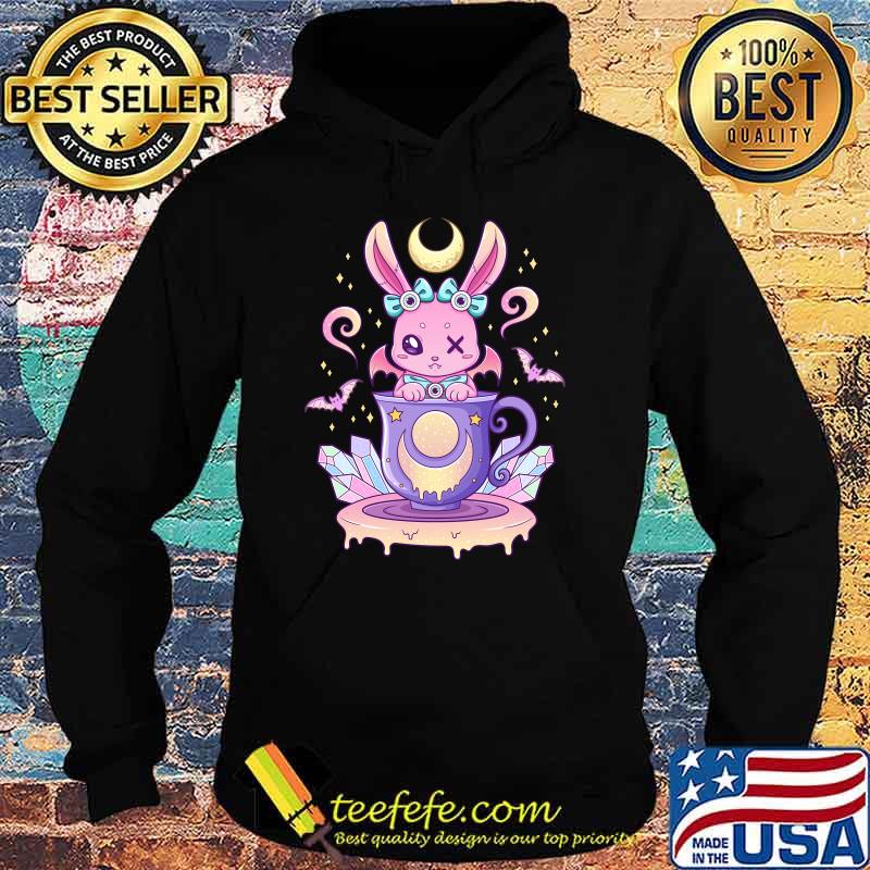 Kawaii Pastel Goth Cute Creepy Bunny in Teacup T-s Hoodie Kawaii Pastel Goth Cute Creepy Bunny in Teacup T-s Hoodie