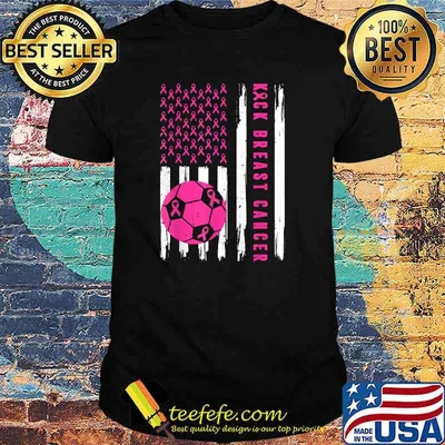 Kick Breast Cancer Awareness Soccer Pink Ribbon Supporters T-Shirt