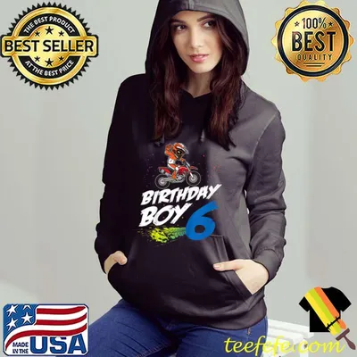 Kids 6th Birthday Boy 6 Years Old Dirt Bike Motocross Rider T-Shirt
