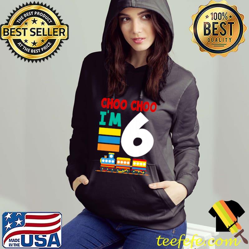 Kids 6th Birthday Boys Girls 6 Year Old Birthday Train Railroad Premium T-Shirt