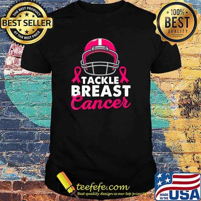 Kids Football Pink Ribbon Tackle Breast Cancer Awareness T-Shirt