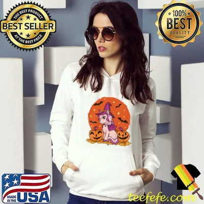 Kids Halloween Unicorn Witch Pumpkin Bat Girl T-Shirt