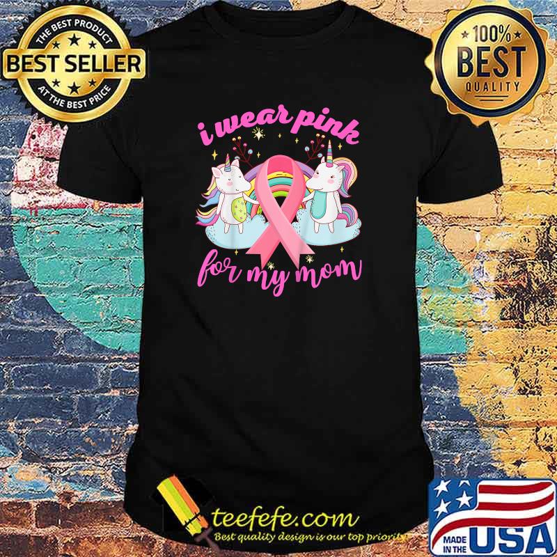 Kids I Wear Pink For My Mom Breast Cancer Awareness Toddler Kids T-Shirt