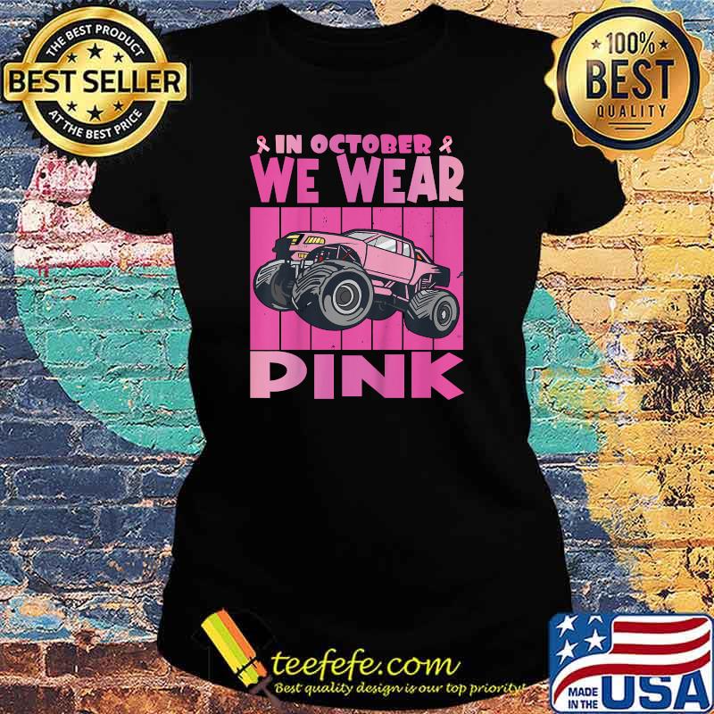Kids In October We Wear Pink Breast Cancer Monster Truck Kids T-Shirt Ladies tee Kids In October We Wear Pink Breast Cancer Monster Truck Kids T-Shirt Ladies tee