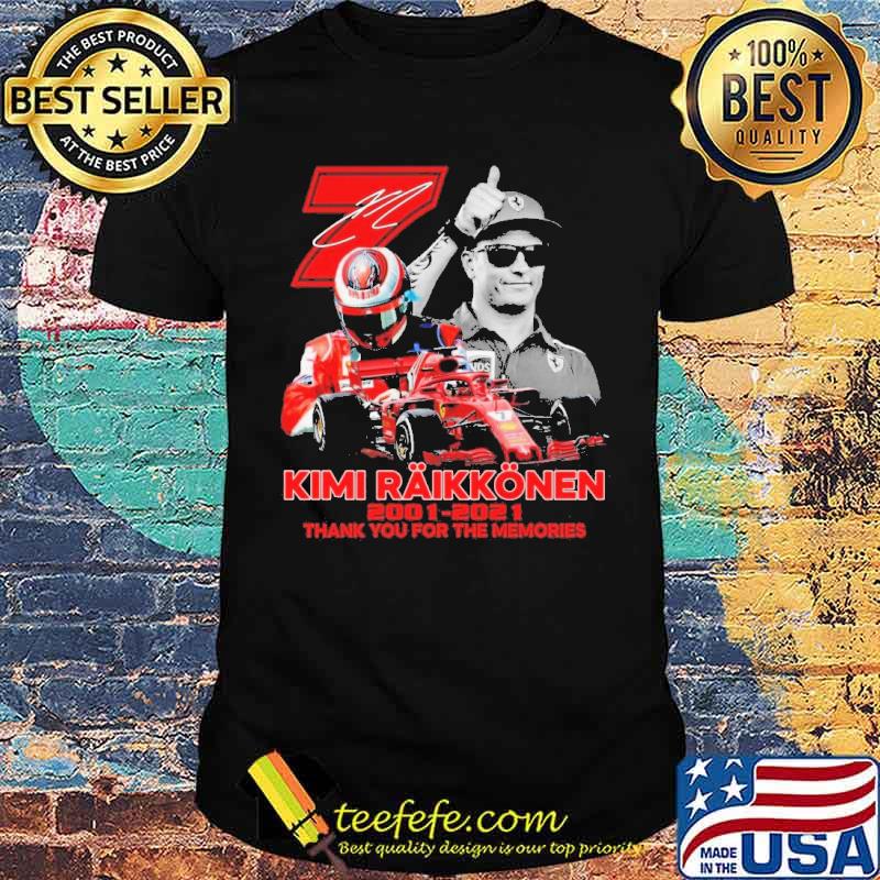 Kimi Raikkonen 2001 2021 Thank You For The Memories Signature Shirt