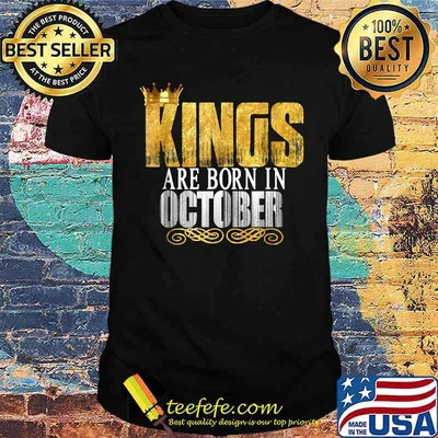 Kings Are Born In October Vintage T-Shirt