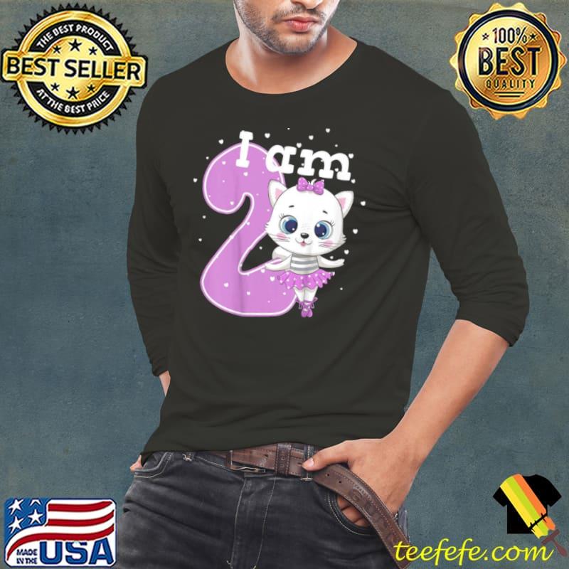 Kitten 2nd Birthday Cat Girl 2 Years Shirt Long Sleeve Tee Kitten 2nd Birthday Cat Girl 2 Years Shirt Long Sleeve Tee