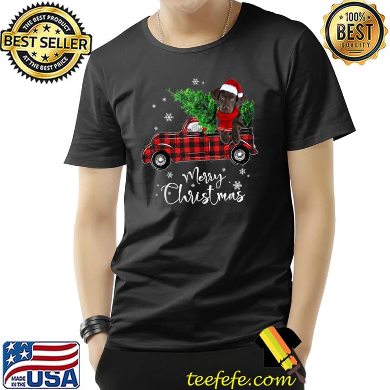 Labrador Retriever Ride Red Truck Christmas funny dog T-Shirt Unisex Labrador Retriever Ride Red Truck Christmas funny dog T-Shirt Unisex