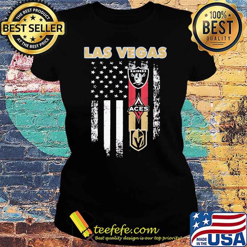 Las vegas raiders las vegas aces american flag s Ladies tee Las vegas raiders las vegas aces american flag s Ladies tee