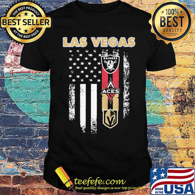 Las vegas raiders las vegas aces american flag shirt