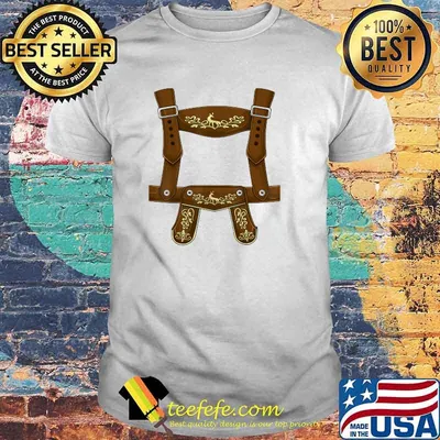 Lederhosen Suspenders Oktoberfest costume Bavarian Beer men T-Shirt