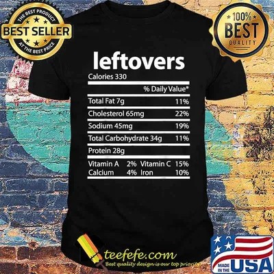 Leftovers Thanksgiving Nutrition Facts Food Men T-Shirt
