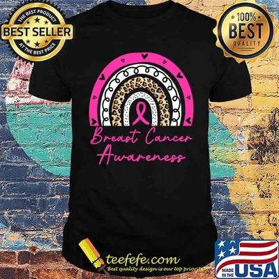Leopard Rainbow Breast Cancer Awareness Survivor Apparel T-Shirt