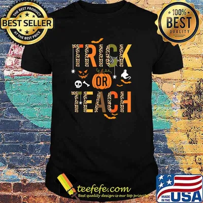 Leopard Trick Or Teach Halloween Teacher Costume Women T-Shirt