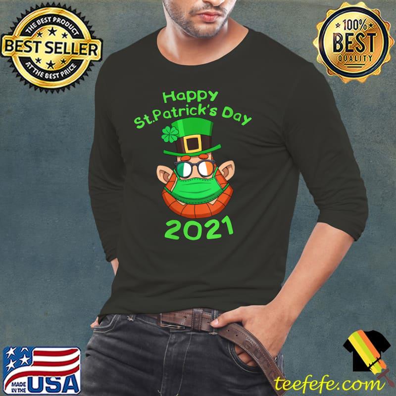 Leprechaun Mask Glasses Happy St. Patrick’s Day 2021 T-Shirt Long Sleeve Tee Leprechaun Mask Glasses Happy St. Patrick’s Day 2021 T-Shirt Long Sleeve Tee