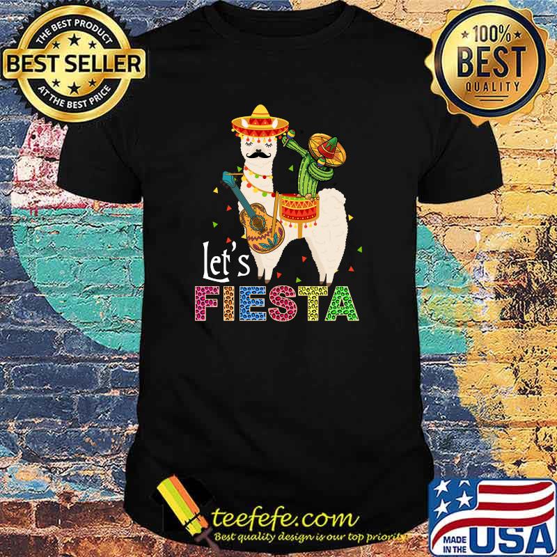Let's Fiesta Llama Cinco De Mayo Cactus Sombrero Maracas T-shirt Let's Fiesta Llama Cinco De Mayo Cactus Sombrero Maracas T-shirt