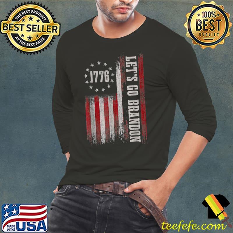 let's go brandon 1776 USA Flag T-Shirt Long Sleeve Tee let's go brandon 1776 USA Flag T-Shirt Long Sleeve Tee