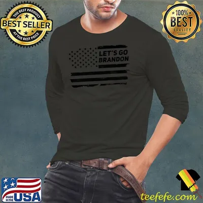 Let's Go Brandon American Flag White Black T-Shirt