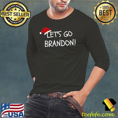 Let's Go Brandon Christmas Santa Hat Funny Joe Biden T-Shirt