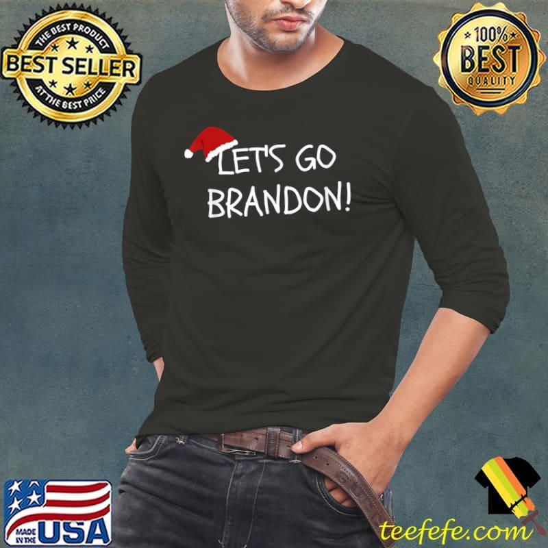 Let's Go Brandon Christmas Santa Hat Funny Joe Biden T-Shirt