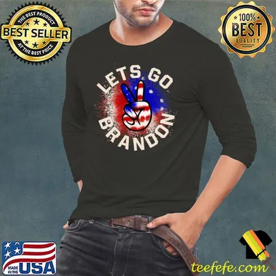 Let's Go Brandon Conservative Anti Liberal US Flag High hand sign T-Shirt