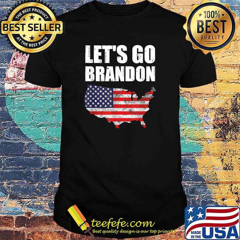 Let's Go Brandon Conservative Anti Liberal US Flag map T-Shirt