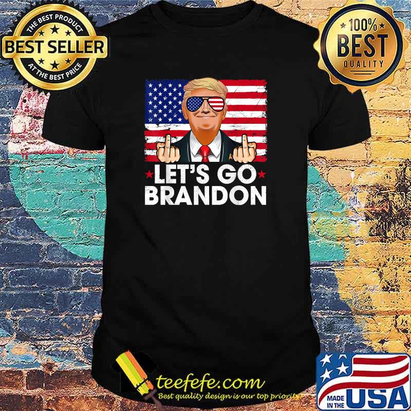 Let's Go Brandon Conservative Anti Liberal US Flag Trump fuck T-Shirt