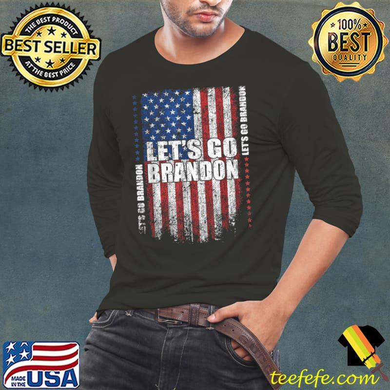 Let's Go Brandon Conservative Anti Liberal US Grunge Flag T-Shirt