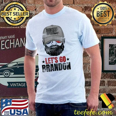 Let's Go Brandon Patriotic Bearded Man T-Shirt