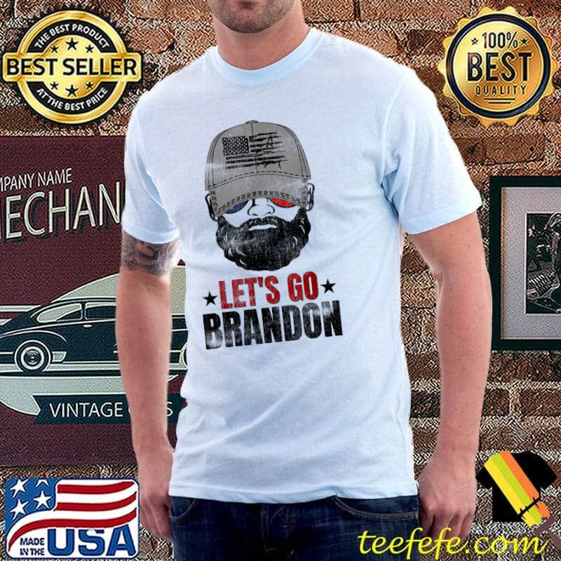 Let's Go Brandon Patriotic Bearded Man T-Shirt