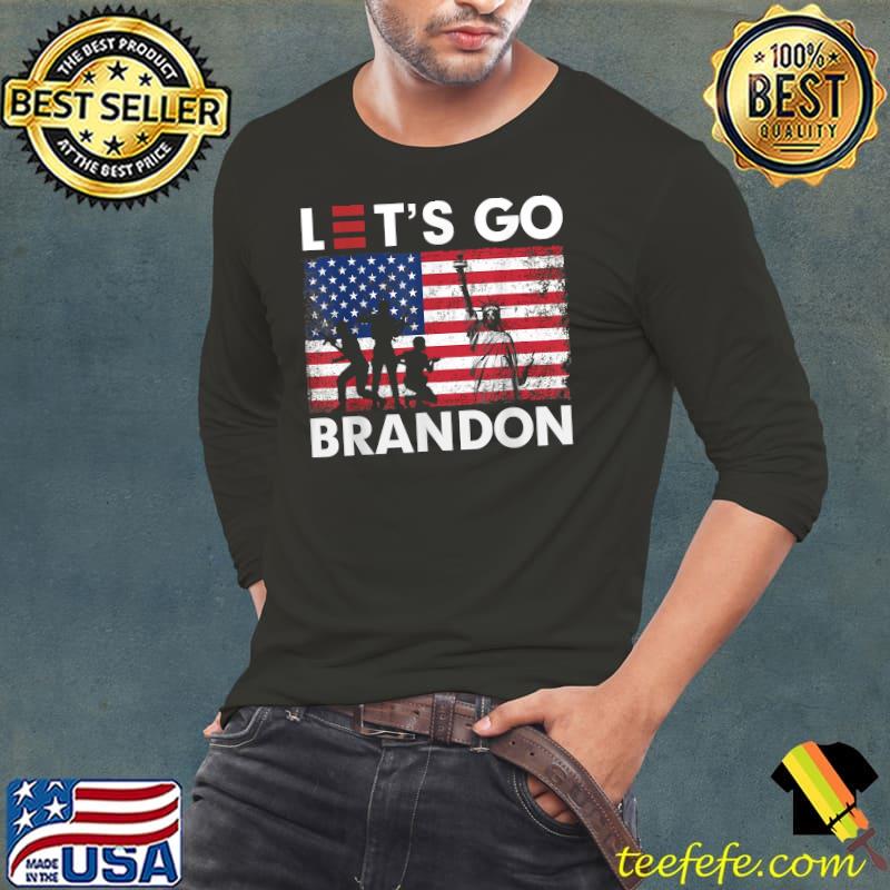 Let's Go Brandon Statue of Liberty American Flag T-Shirt