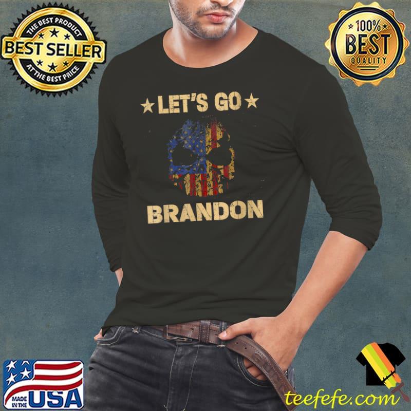 Let's Go Brandon The Skull American Flag T-Shirt