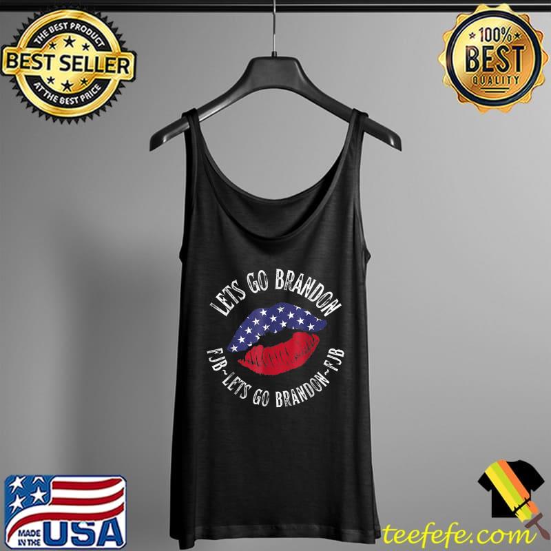 Let's Go Brandon Us Flag Colors lip T-Shirt Tank Top Let's Go Brandon Us Flag Colors lip T-Shirt Tank Top