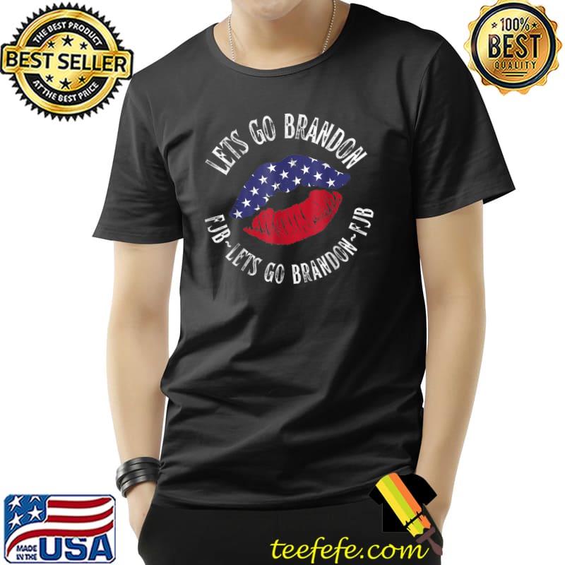 Let's Go Brandon Us Flag Colors lip T-Shirt Unisex Let's Go Brandon Us Flag Colors lip T-Shirt Unisex
