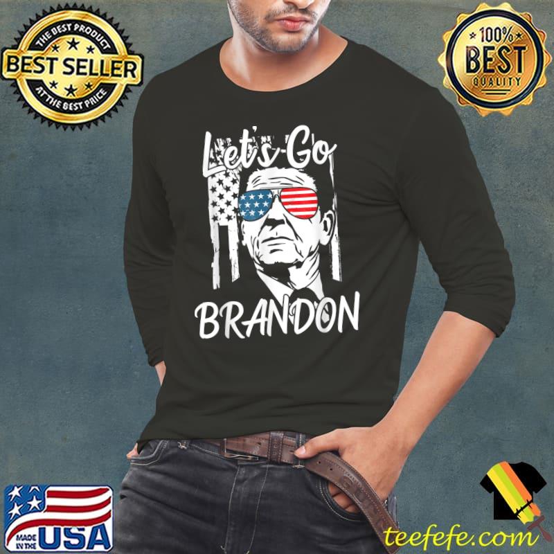 Let's Go Brandon US Flag T-Shirt Long Sleeve Tee Let's Go Brandon US Flag T-Shirt Long Sleeve Tee