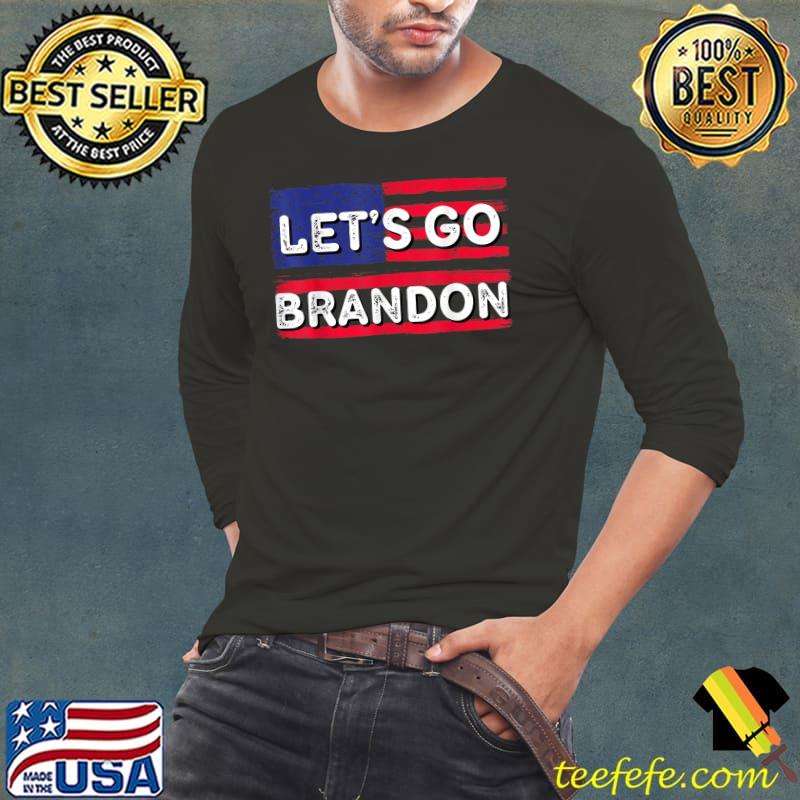 Let's Go Brandon Vintage Retro American Flag T-Shirt Long Sleeve Tee Let's Go Brandon Vintage Retro American Flag T-Shirt Long Sleeve Tee