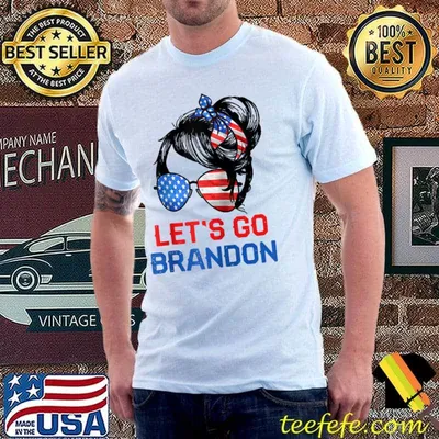 Let's Go Brandon Women Girl USA Flag Impeach Biden Raglan Baseball T-shirt